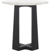 image:imageSAFAVIEH Couture Collection Trenton WhiteNatural Marble Top Accent TableWhiteBlack