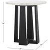 image:imageSAFAVIEH Couture Collection Trenton WhiteNatural Marble Top Accent TableWhiteBlack