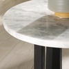 image:imageSAFAVIEH Couture Collection Trenton WhiteNatural Marble Top Accent TableWhiteBlack