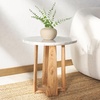 image:imageSAFAVIEH Couture Collection Trenton WhiteNatural Marble Top Accent TableWhiteNatural