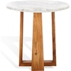 image:imageSAFAVIEH Couture Collection Trenton WhiteNatural Marble Top Accent TableWhiteNatural