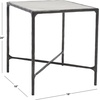 image:imageSAFAVIEH Couture Home Collection Jessa Brass MetalTempered Glass Top Square End Table Fully AssembledBlackWhite