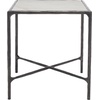 image:imageSAFAVIEH Couture Home Collection Jessa Brass MetalTempered Glass Top Square End Table Fully AssembledBlackWhite