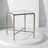 image:imageSAFAVIEH Couture Home Collection Jessa Brass MetalTempered Glass Top Square End Table Fully AssembledBrass