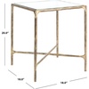 image:imageSAFAVIEH Couture Home Collection Jessa Brass MetalTempered Glass Top Square End Table Fully AssembledBrass