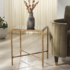 image:imageSAFAVIEH Couture Home Collection Jessa Brass MetalTempered Glass Top Square End Table Fully AssembledBrassBlack