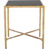 image:imageSAFAVIEH Couture Home Collection Jessa Brass MetalTempered Glass Top Square End Table Fully AssembledBrassBlack