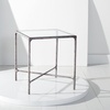 image:imageSAFAVIEH Couture Home Collection Jessa Brass MetalTempered Glass Top Square End Table Fully AssembledSilver