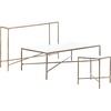 image:imageSAFAVIEH Couture Home Collection Jessa Brass MetalTempered Glass Top Square End Table Fully AssembledWhite  Brass