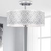 image:imageSAFAVIEH FLU4001C Collection Vera ChainLink 3 155 Chrome Mount Flush Light 0Chrome