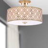 image:imageSAFAVIEH FLU4001C Collection Vera ChainLink 3 155 Chrome Mount Flush Light 0Gold