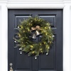 image:imageSAFAVIEH Home Collection 24inch Decorative Artificial Pine Wreath with Pine Cones amp Blueberries Fully AssembledGreen