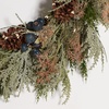 image:imageSAFAVIEH Home Collection 24inch Decorative Artificial Pine Wreath with Pine Cones amp Blueberries Fully AssembledGreenBlue
