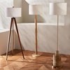 image:imageSAFAVIEH Lighting  Brodie 60Inch Wood Floor Lamp  Brown  Cotton Drum Shade  MidCentury SlimPole Design  Ideal for Living Room Bedroom  Bulb Sold Separately FLL2002A