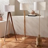 image:imageSAFAVIEH Lighting  Brodie 60Inch Wood Floor Lamp  Brown  Cotton Drum Shade  MidCentury SlimPole Design  Ideal for Living Room Bedroom  Bulb Sold Separately FLL2002A