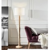 image:imageSAFAVIEH Lighting  Brodie 60Inch Wood Floor Lamp  Brown  Cotton Drum Shade  MidCentury SlimPole Design  Ideal for Living Room Bedroom  Bulb Sold Separately FLL2002A