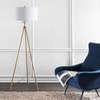 image:imageSAFAVIEH Lighting  Enrica 66Inch Floor Lamp  Brass Gold  Fabric Shade  MidCentury Tripod Leg Design  Ideal for Living Room Bedroom  LED Bulb Included FLL4008A