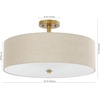 image:imageSAFAVIEH Lighting  Jolana 3Light 198Inch Semi Flush Mount Ceiling Light  White  Contemporary Design  Ideal for Foyer Hallway Entryway Kitchen Bedroom  LED Bulbs Included FLU4069BOatmealGold