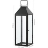 image:imageSAFAVIEH Lighting  Ruane Set of 2 Black Metal amp Clear Glass Outdoor Lanterns  Modern Decorative Candle Lanterns for Patio Porch amp Garden 55 W x 525 D x 175 H PLT4056A