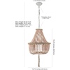 image:imageSAFAVIEH Lighting Collection  Lush Kristi Grey Beaded Boho Farmhouse 3Light Pendant Chandelier with Tassel Adjustable Hanging Ceiling Light LIT4477CBlush