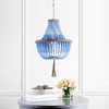 image:imageSAFAVIEH Lighting Collection  Lush Kristi Grey Beaded Boho Farmhouse 3Light Pendant Chandelier with Tassel Adjustable Hanging Ceiling Light LIT4477CBlue