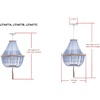 image:imageSAFAVIEH Lighting Collection  Lush Kristi Grey Beaded Boho Farmhouse 3Light Pendant Chandelier with Tassel Adjustable Hanging Ceiling Light LIT4477CBlue