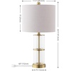 image:imageSAFAVIEH Lighting Collection  Nalla Clear Glass Table Lamp Set of 2 23 Decorative Accent Lights with Fabric Shades E26 Bulb Compatible TBL4621ASET2ClearBrass