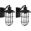 image:imageSAFAVIEH Lighting Collection Adelle Black Outdoor Sconce Set of 2 Light Fixture LED Bulbs Included