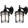 image:imageSAFAVIEH Lighting Collection Adisyn Black Outdoor Wall Sconce Set of 2