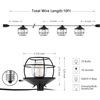image:imageSAFAVIEH Lighting Collection Agitha Black 10Foot LED Outdoor String Lights