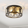image:imageSAFAVIEH Lighting Collection Ander Black Flush Mount LED Bulbs Included