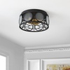 image:imageSAFAVIEH Lighting Collection Ander Black Flush Mount LED Bulbs Included