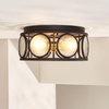 image:imageSAFAVIEH Lighting Collection Ander Black Flush Mount LED Bulbs Included