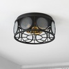image:imageSAFAVIEH Lighting Collection Ander Black Flush Mount LED Bulbs Included