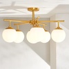image:imageSAFAVIEH Lighting Collection Briette Retro Gold Orb Flush Mount LED Bulbs IncludedGold