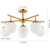 image:imageSAFAVIEH Lighting Collection Briette Retro Gold Orb Flush Mount LED Bulbs IncludedGold
