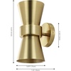 image:imageSAFAVIEH Lighting Collection Bynner Brass Modern Wall Sconce Set of 2 Light Fixture Ideal for Bathroom Entryway Vanity Foyer Hallway Living Room LED Bulbs IncludedBrass