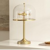 image:imageSAFAVIEH Lighting Collection Daye 21inch ClearBrass GlassMetal Table Lamp LED Bulb Included