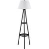 image:imageSAFAVIEH Lighting Collection Dorea Modern Black 63inch Double Tray Table Tripod Floor Lamp LED Bulb Included