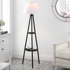image:imageSAFAVIEH Lighting Collection Dorea Modern Black 63inch Double Tray Table Tripod Floor Lamp LED Bulb Included