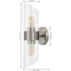 image:imageSAFAVIEH Lighting Collection Eytan Clear GlassBlack Vertical Wall Sconce Set of 2 Light Fixture Ideal for Bathroom Entryway Vanity Foyer Hallway Living Room LED Bulbs IncludedBrushed Nickle