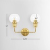 image:imageSAFAVIEH Lighting Collection Fenris Contemporary BrassOpal 2Light Single Wall SconceBrassClear