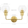 image:imageSAFAVIEH Lighting Collection Fenris Contemporary BrassOpal 2Light Single Wall SconceBrassClear