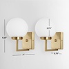 image:imageSAFAVIEH Lighting Collection Ganon Contemporary BrassOpal Orb Wall Sconce Set of 2BrassWhite