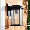 image:imageSAFAVIEH Lighting Collection Hylan Black Outdoor Sconce Set of 2 Light Fixture LED Bulbs Included