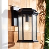 image:imageSAFAVIEH Lighting Collection Hylan Black Outdoor Sconce Set of 2 Light Fixture LED Bulbs Included