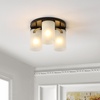 image:imageSAFAVIEH Lighting Collection Jeffra Nickel Flush Mount LED Bulbs IncludedBlack