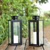 image:imageSAFAVIEH Lighting Collection Lorient Large BlackClear Glass Decorative Outdoor Lantern Set of 2
