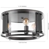 image:imageSAFAVIEH Lighting Collection Olen Modern ChromeBlack Flush Mount LED Bulbs Included