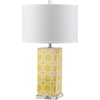 image:imageSAFAVIEH Lighting Collection Quatrefoil Modern Contemporary Yellow 27inch Bedroom Living Room Home Office Desk Nightstand Table Lamp LED Bulbs IncludedYellow